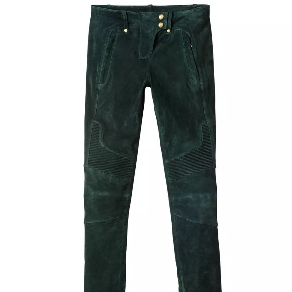 COPY - Balmain  H&M green suede pants